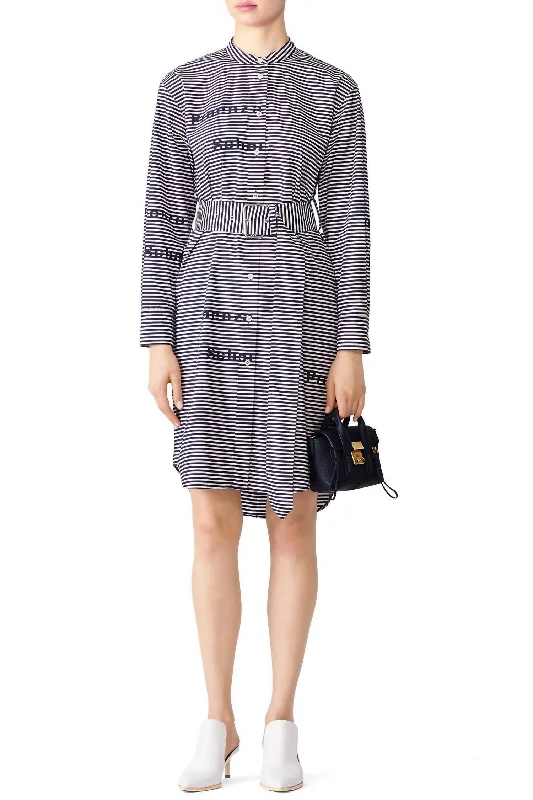 Graphic Button Down Dress In Blue Anniversary unclassified dresses