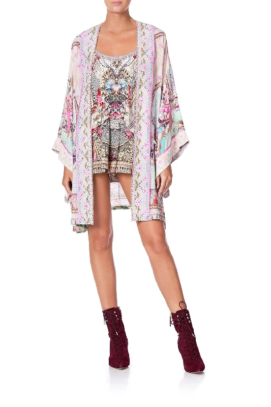 KIMONO WITH TIE BELT CAROUSEL MADEMOISELLE Satin unclassified dresses
