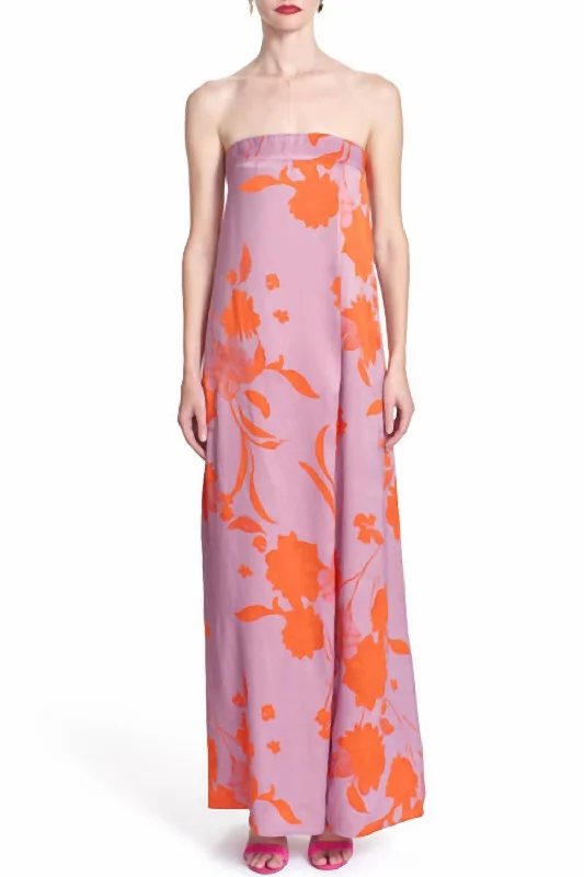Thalia Flower Dress In Mauve Formal unclassified dresses